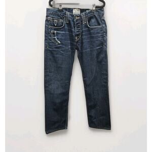 Taverniti So Jeans Men’s 34x30 Meg 17 Relaxed Denim Med Wash Baggy Distressed